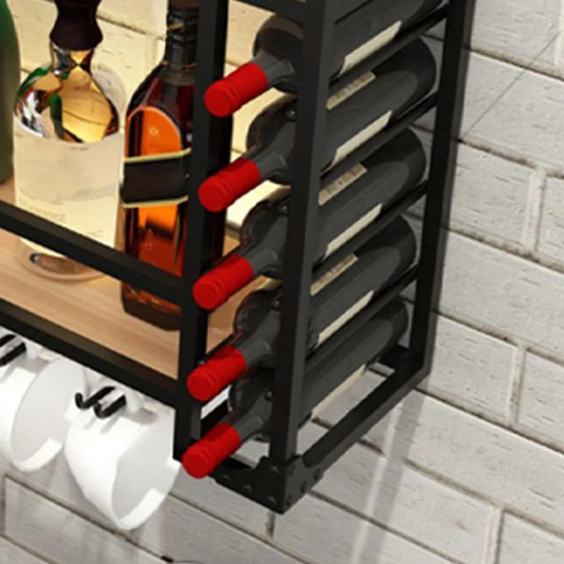Ijzer Wine Rack Modern Style Wall Mounted Wine Holder Rack Shelf Gold