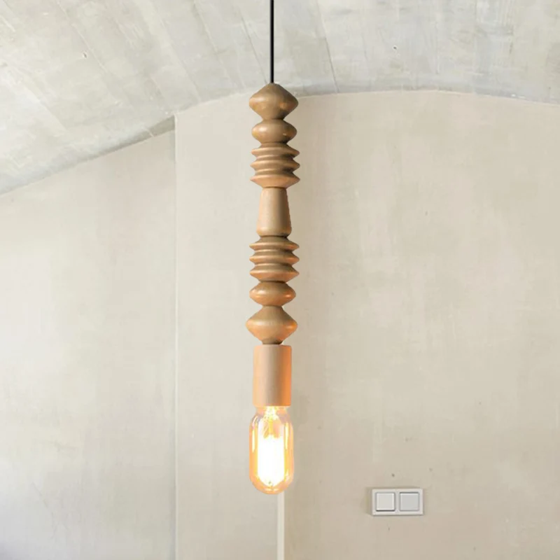 Japanse stijl kale bol hanglamp met houten deco enkele lichte hanglamp lichtbruin voor keuken