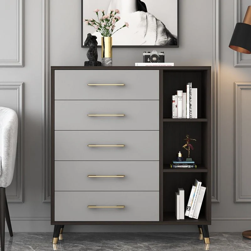 Klassiek Glam Wood Dresser Gray Soft-Close Drawers Storage Chest Https