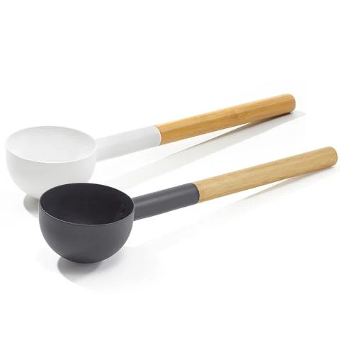 KOLO Black/White Sauna Ladle Bamboo/Aluminum Black