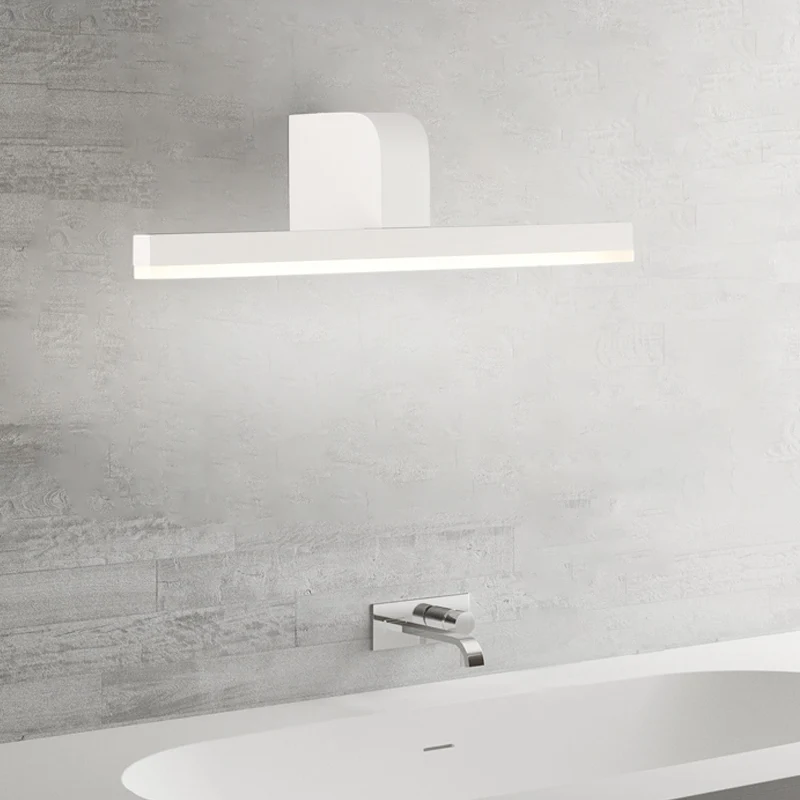 LED Bathroom Vanity Light Hedendaags Style Black/White Wall Lighting Ideas Slender Metal Shade Warm/White Light White
