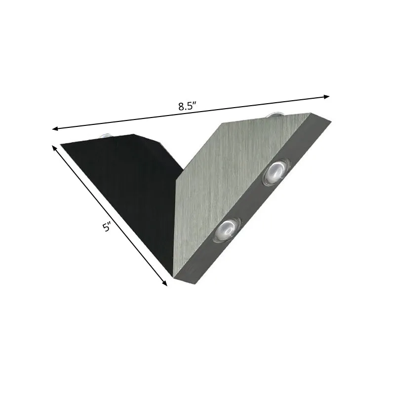 LED Bedroom Wall Light Contemporary Black and Parelmoer Wall Lighting Geometric Metal Shade Warm/White Light Black