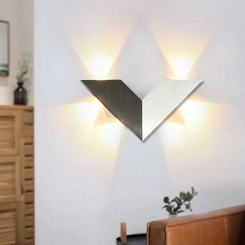 LED Bedroom Wall Light Contemporary Koolzwart and White Wall Lighting Geometric Metal Shade Warm/White Light Black