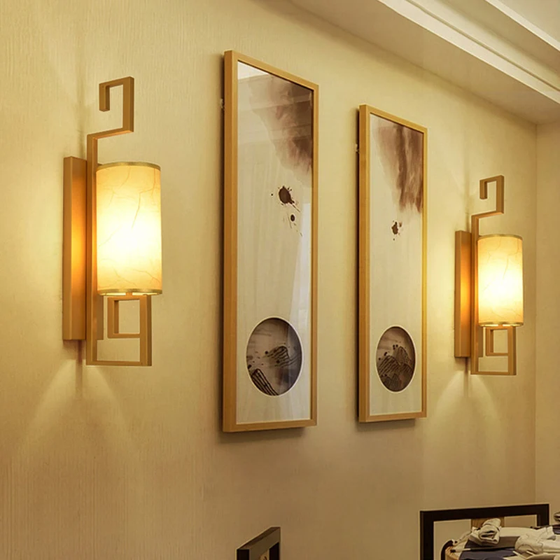 1 Light Sconce Light Fixture Gevestigd Cylinder Metal Wall Mount Lighting Black/Gold Fabric Shade Black