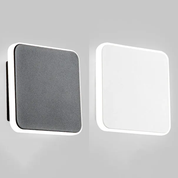 1 Light Study Room Sconce Light Square Shade Black/White Wall Lamp Warm/White Light White
