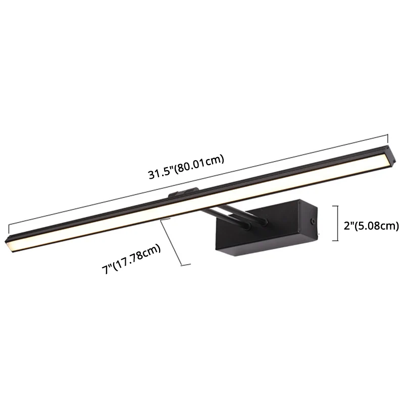 Linear Vanity Light Modern Minimalist Style Metal Los Vanity Light Black