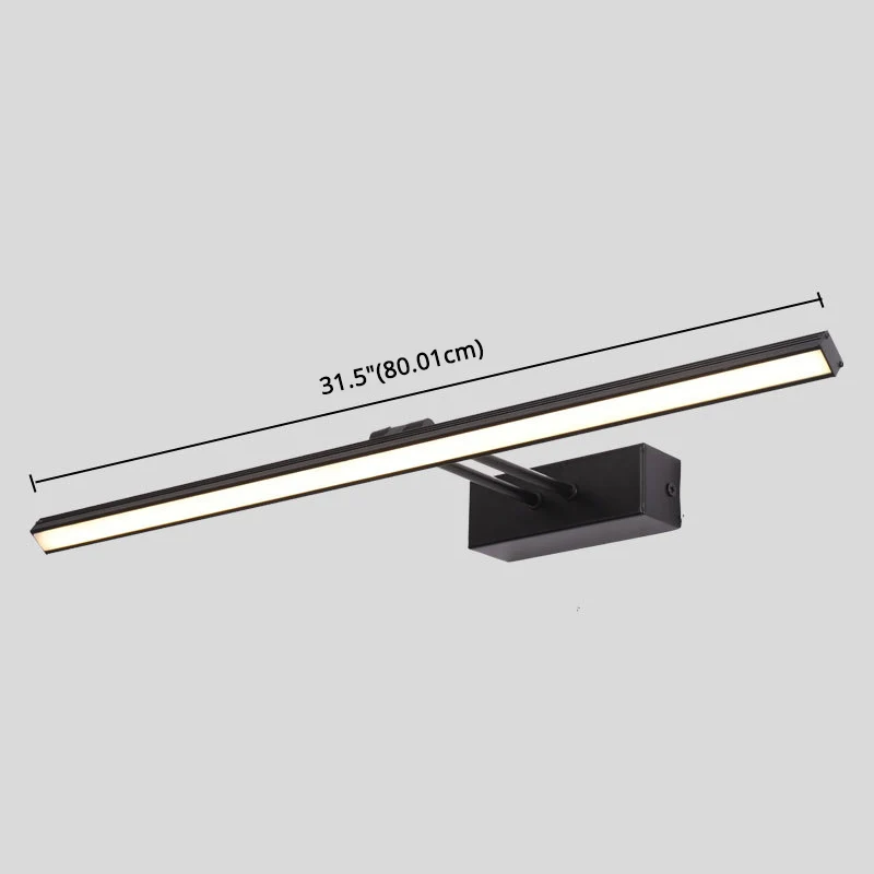 Linear Vanity Light Modern Minimalist Style Metal Los Vanity Light Black