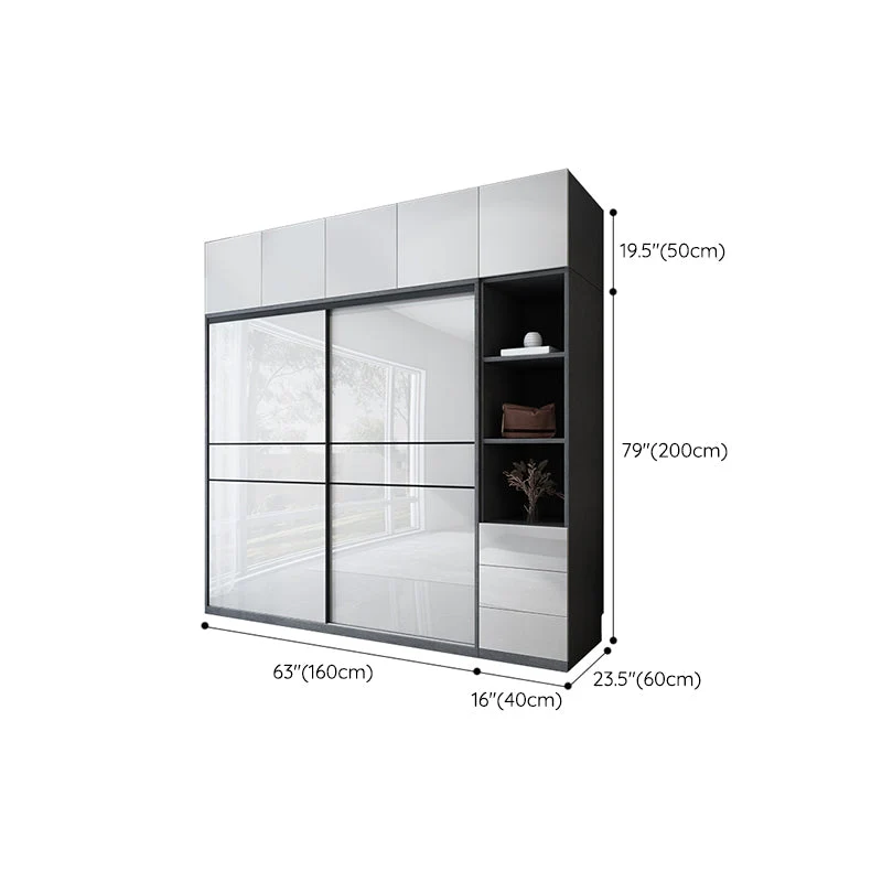 Manufactured Wood Glossy White Storage Cabinet Strak Cabinet Bedroom 47l