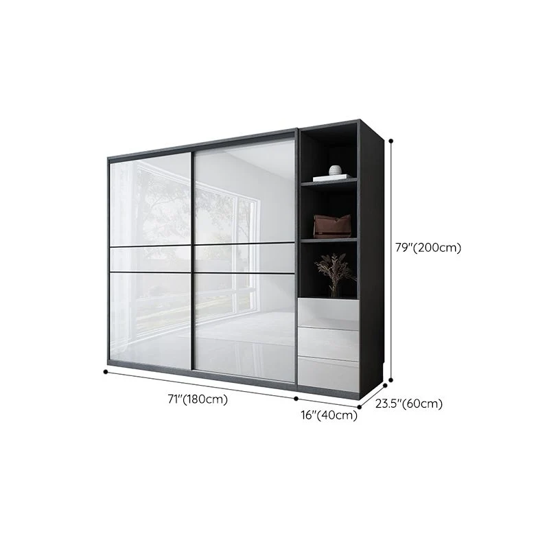 Manufactured Wood Glossy Wit Storage Cabinet Modern Cabinet Bedroom 47l