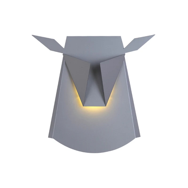 Metal Ox Head Wall Light Kitchen Living Room Animal Sconce Light Knus Lighting Silver