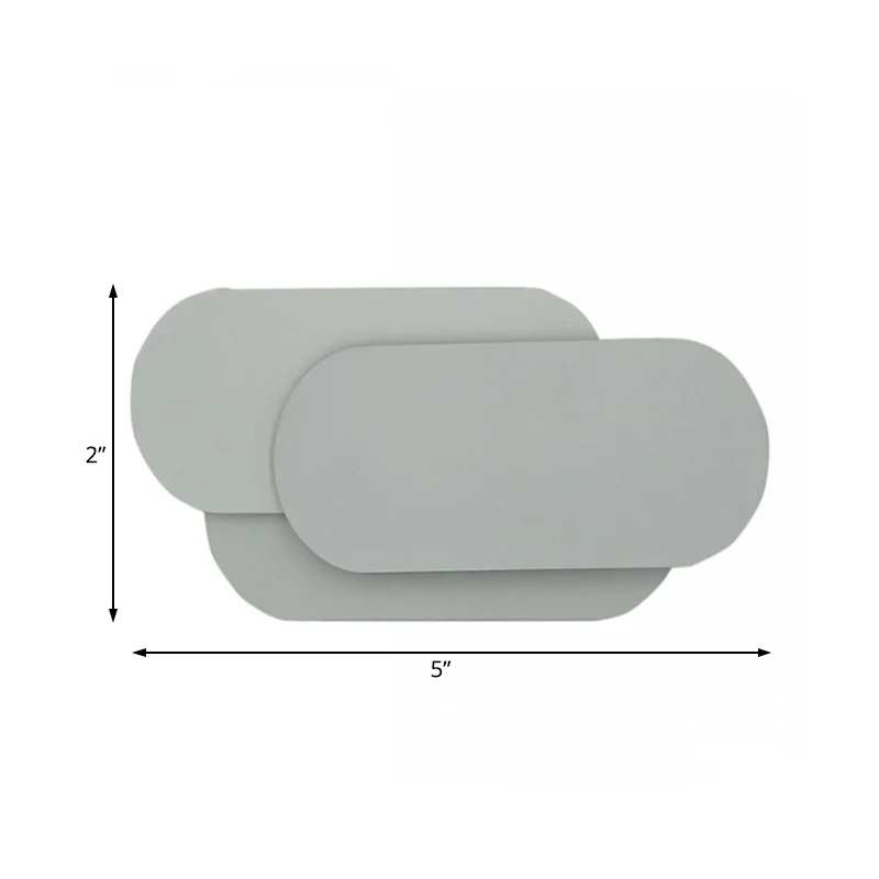 Metalen Oval Shade Wall Sconce Lighting Simple Stylish Warm/White Light LED Wall Light Fixture Grey Bedroom Grey