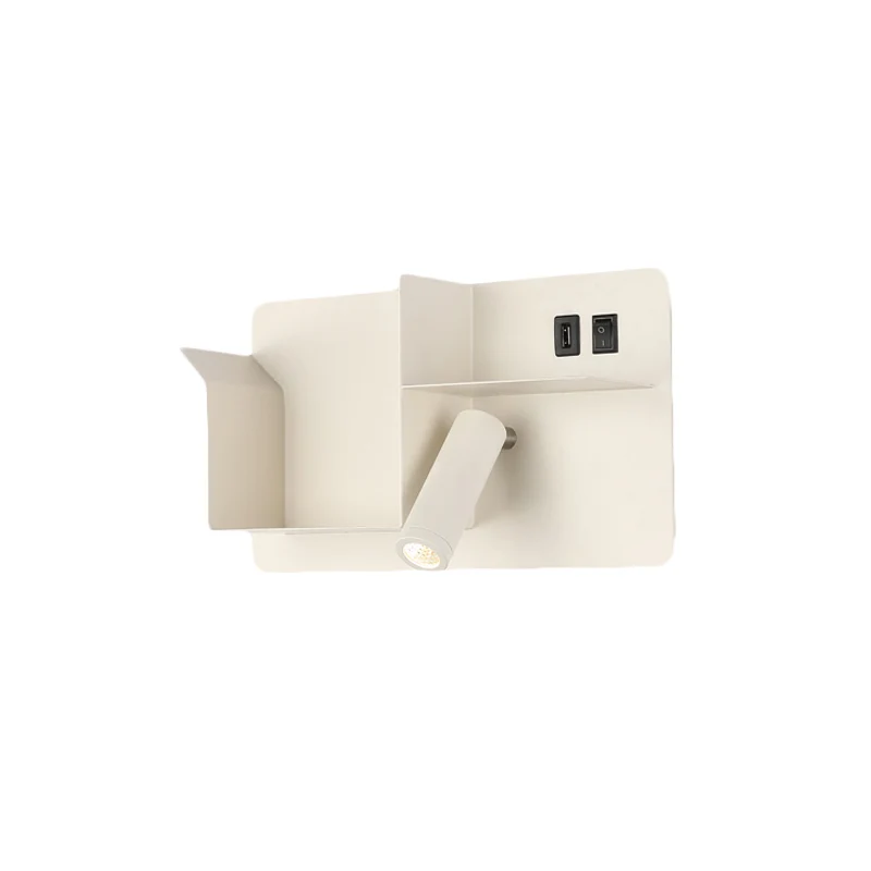 Metalen Tubular Wall Light Modernist Modernism Black/White LED Wall Sconce Lighting Shelf Frame White
