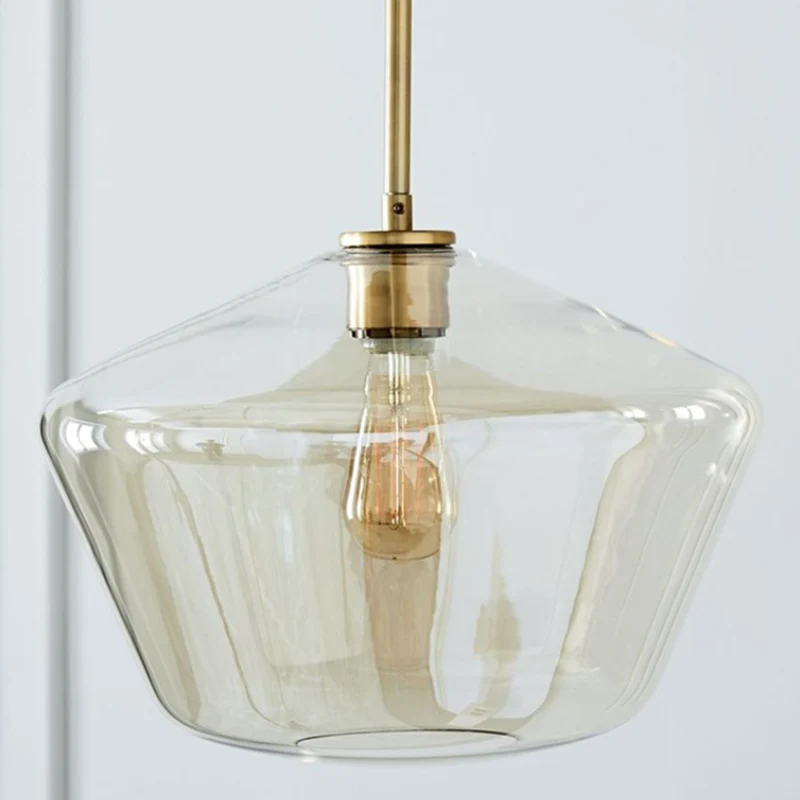 Minimalism Hanging Ceiling Light Cup-Shape Pendant Lighting Fixture Glazen Shade Clear