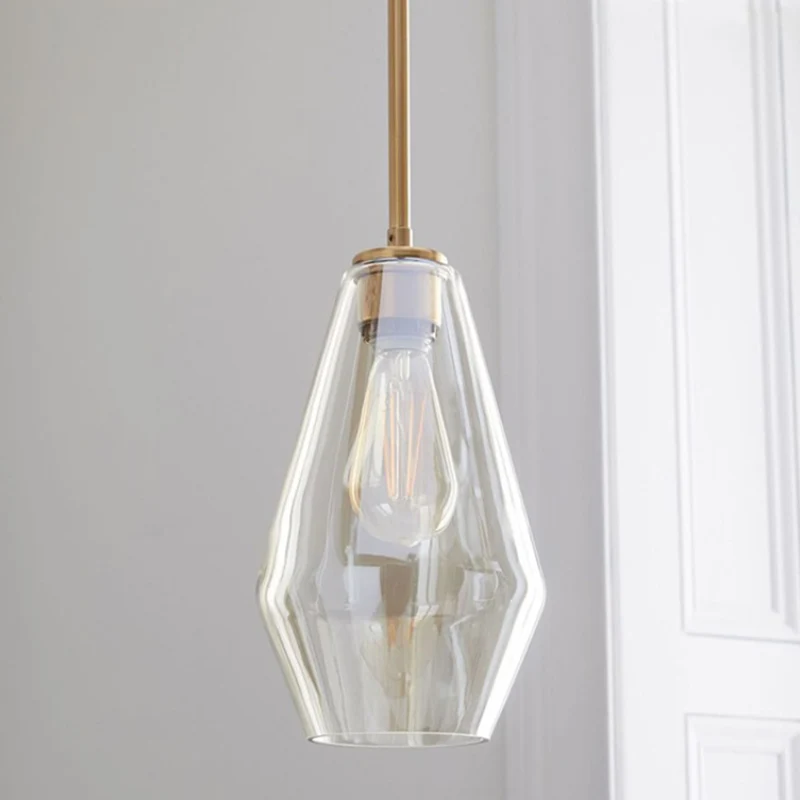 Minimalism Hanging Ceiling Light Cup-Shape Pendant Lighting Fixture Glazen Shade Clear