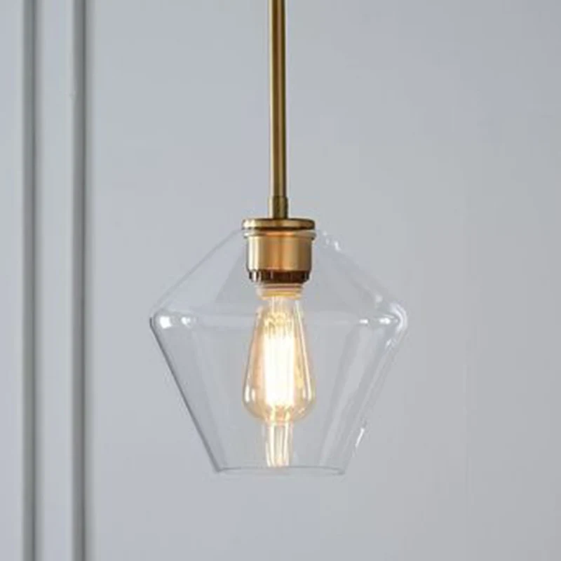 Minimalism Hanging Ceiling Light Cup-Shape Pendant Lighting Fixture Glazen Shade Clear
