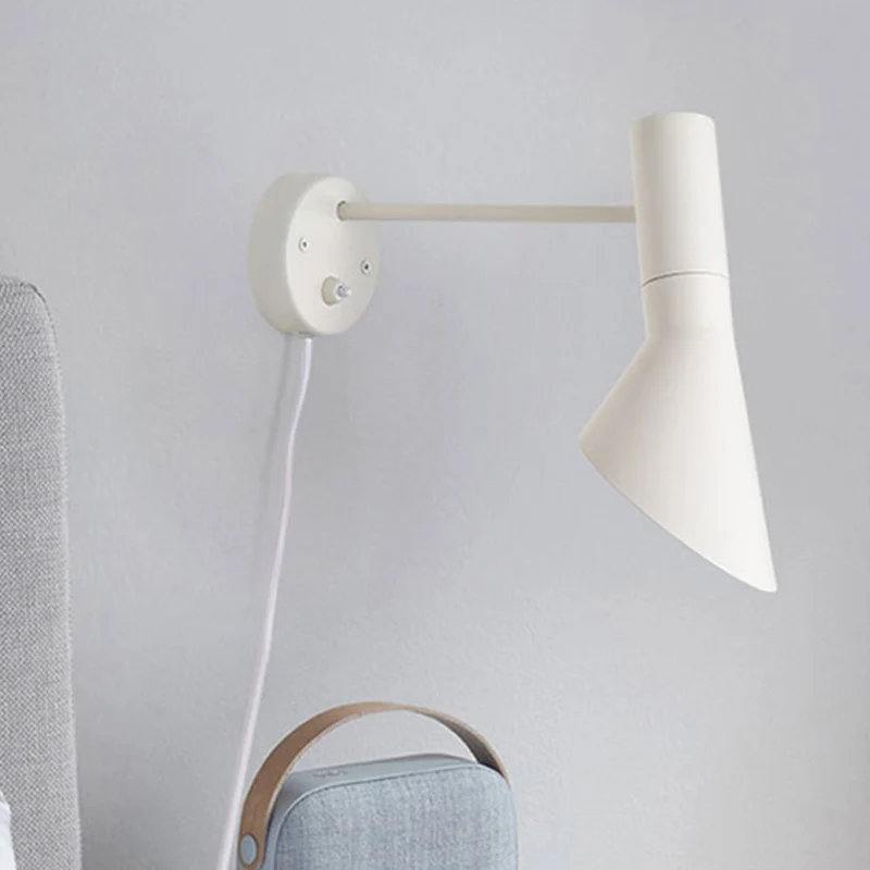 Minimalist Flare Wall Lighting Metaal 1 Head Sconce Light Fixture White/Grey Rotating Node Grey