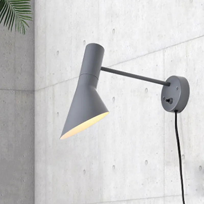 Minimalist Flare Wall Lighting Metaal 1 Head Sconce Light Fixture White/Grey Rotating Node Grey