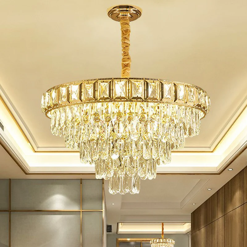 Minimalistic Cone Shaped Hanging Lamp Beveled-Cut Crystal Living Room Chandelier Helder Clear