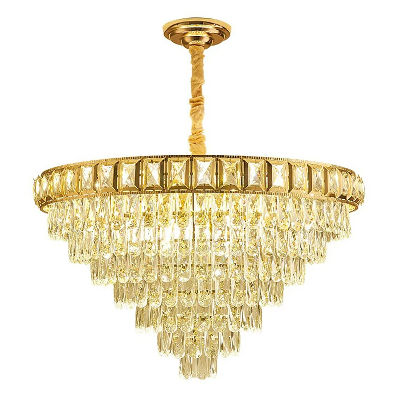 Minimalistic Cone Shaped Hanging Lamp Beveled-Cut Crystal Living Room Chandelier Helder Clear