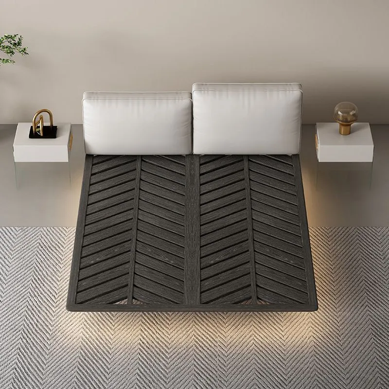 Modern Style Upholstered Headboard/white Grey Leder Suspension Bed White