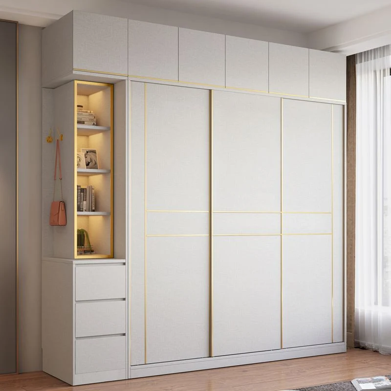 Modern Style Wood Wardrobe White Colour Wooden Donzig Close Drawer Wardrobe Closet 47l