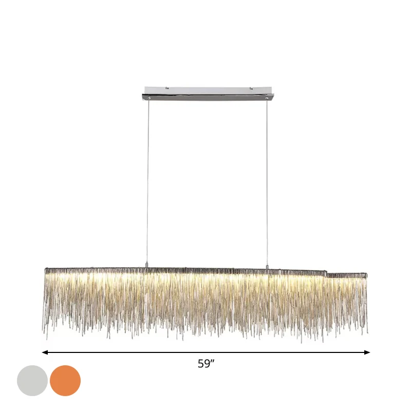 Modernism LED Ceiling Chandelier Linear Drop Pendant Aluminium Shade Living Room Rose
