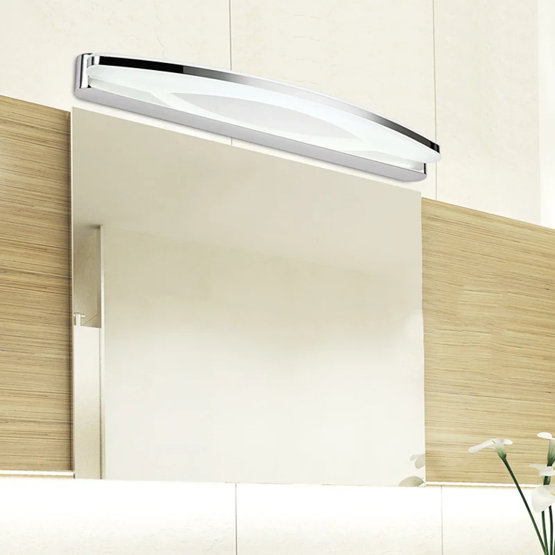 Modernisme Slanke metalen ijdelheidverlichting met ovale kap 15"/21" diam. LED-wandlamp schans chroom, warm/wit zacht