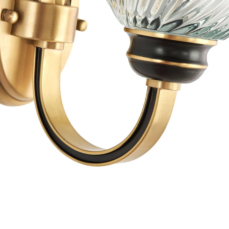 Modernist 1/2-Light Wall Lighting Glashelder Crystal Shade Brass Finish Bowl Wall Sconce Living Room Brass