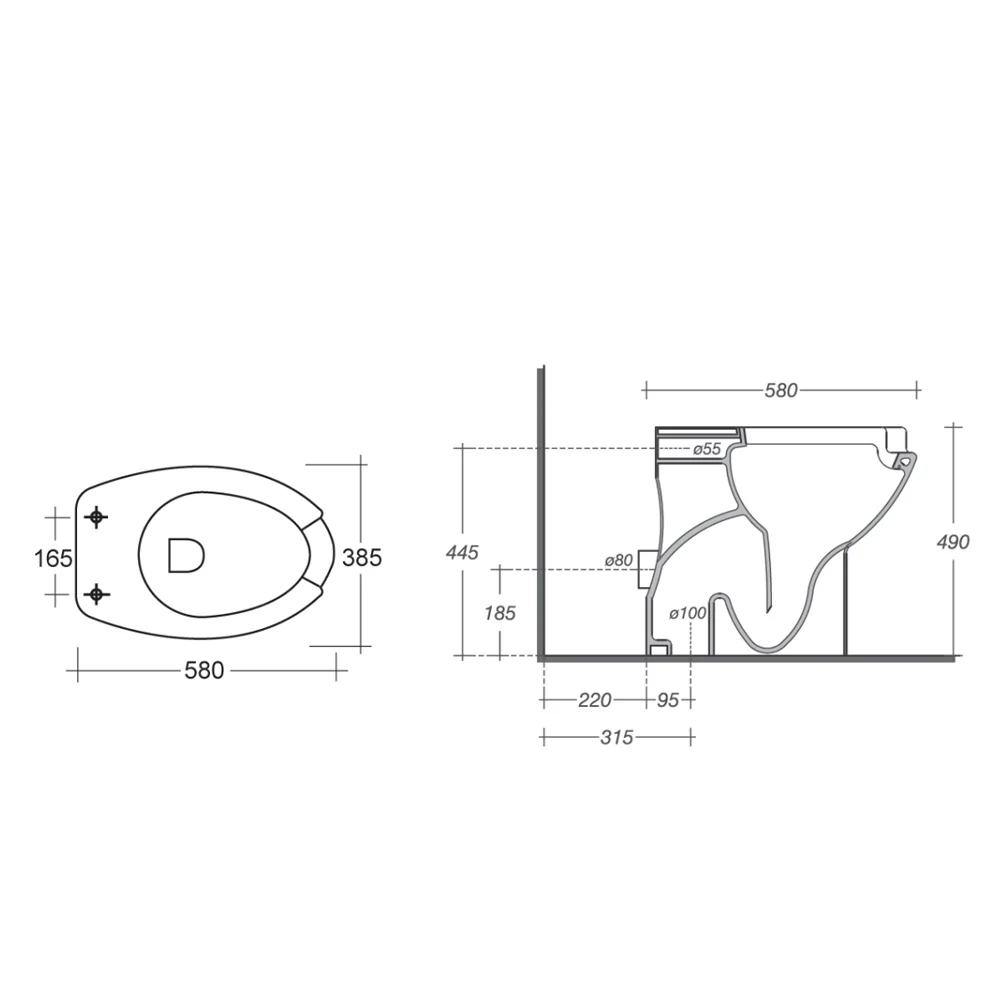 Open cup people disabilities sneeuwwit ceramic wall drain
