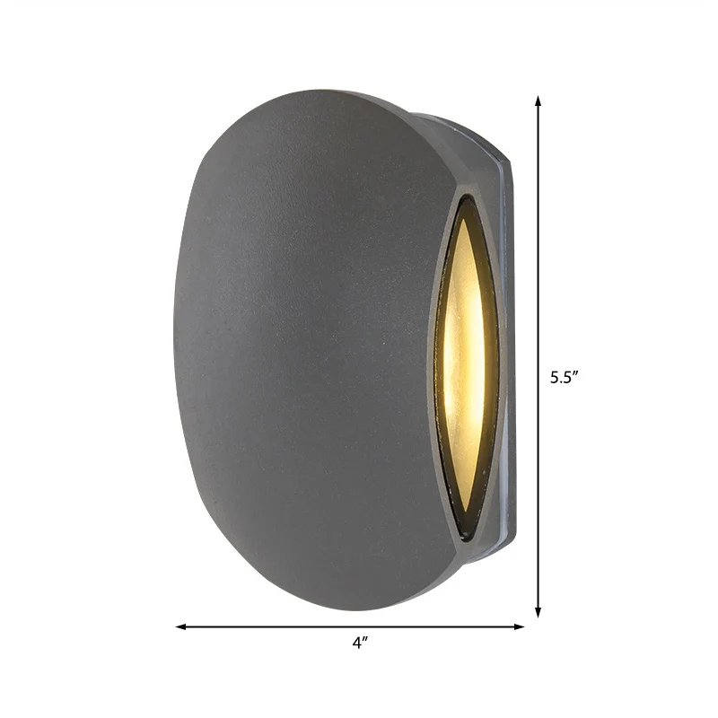 Outdoor Round Wall Light Sconce Aluminum Contemporary Ravenzwart Sconce Light Fixture Warm/White Black