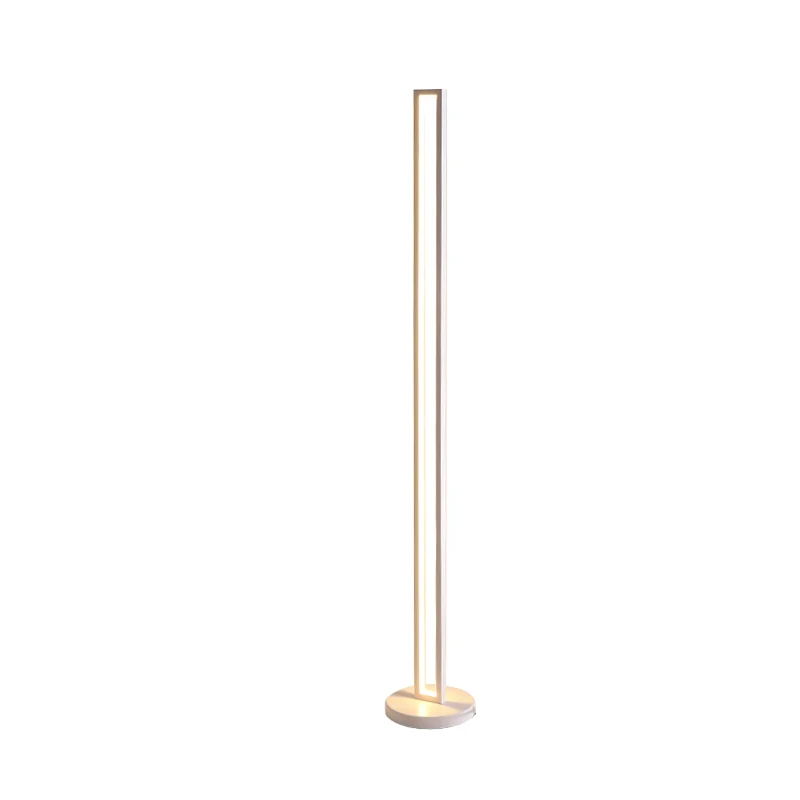 Rectangle Frame Stand Up Lamp Contemporary Metallic Black/White LED Floor Reading Lighting Warm/White Light Black