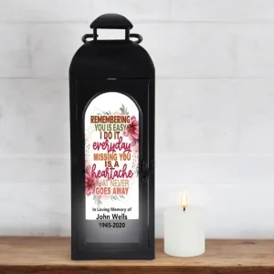 Remembering You Zwart Memorial Lantern Wax Candle