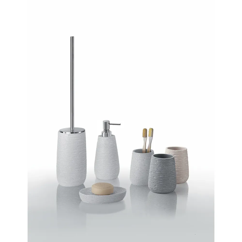Resin countertop toothbrush holder Gedy Gemini series - Dove grauw