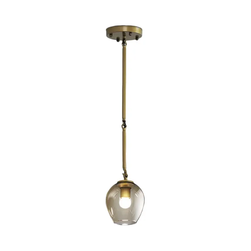 Retro Wine Cup Helder Dimple Glass Pendant 1 Head Hanging Ceiling Light Black/Gold Kitchen Black