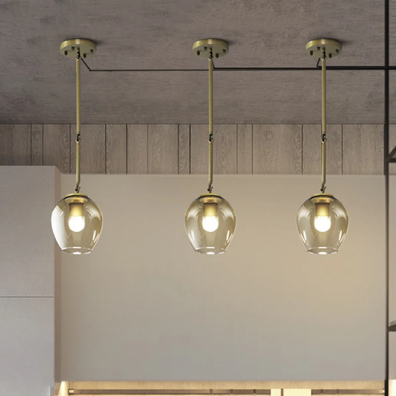 Retro Wine Cup Helder Dimple Glass Pendant 1 Head Hanging Ceiling Light Black/Gold Kitchen Black