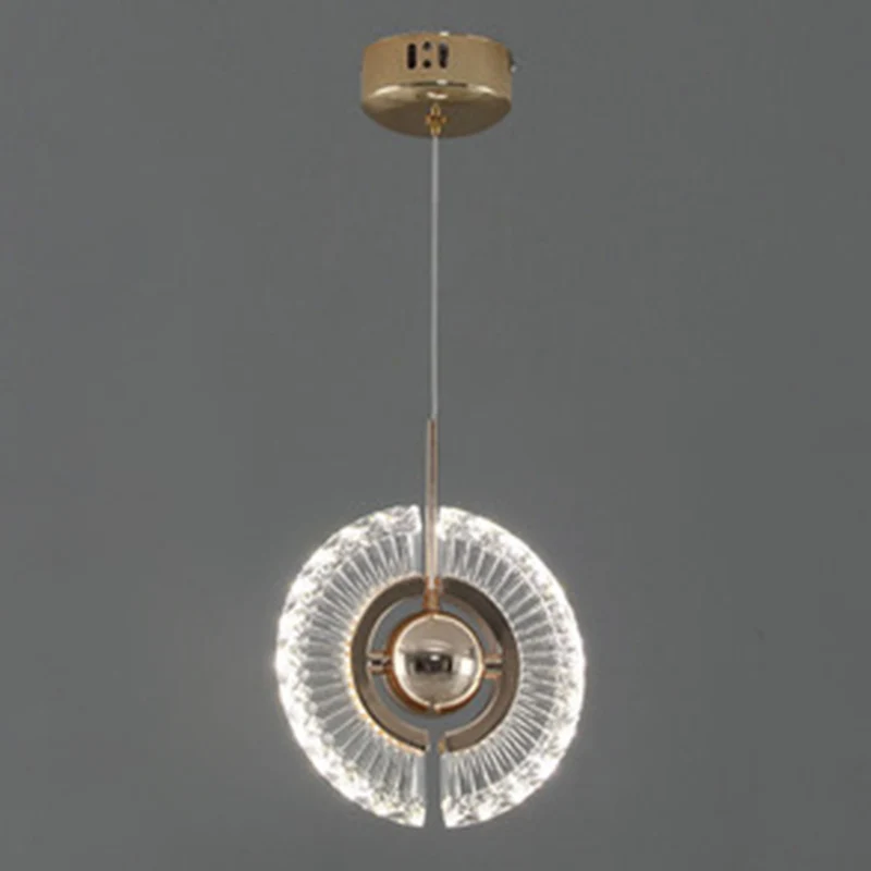 Ring Living Room Hanging Pendant Light Crystal LED Actueel Suspended Lighting Fixture Gold Gold