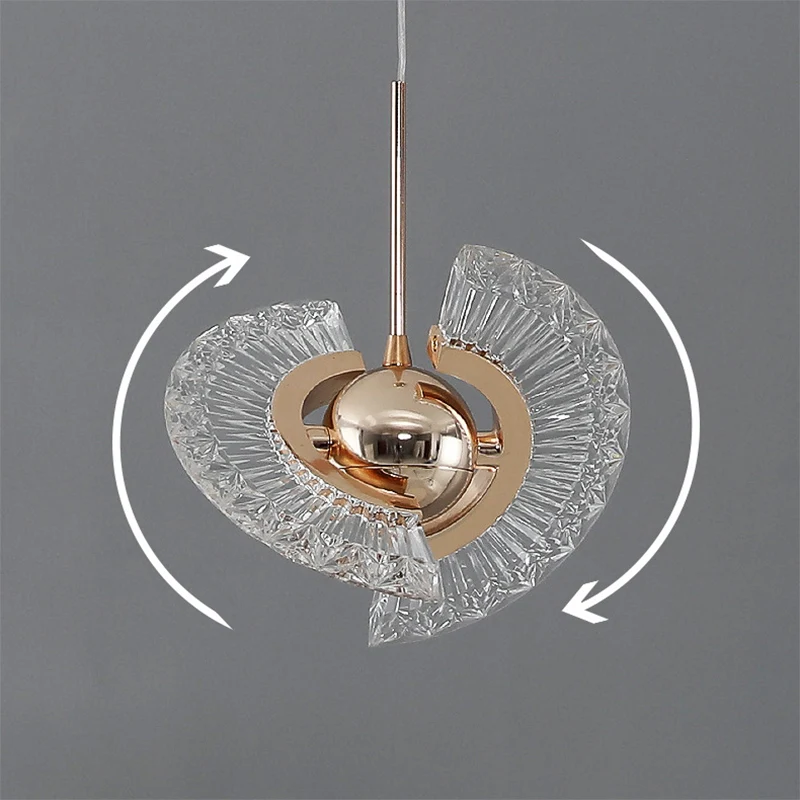 Ring Living Room Hanging Pendant Light Crystal LED Actueel Suspended Lighting Fixture Gold Gold