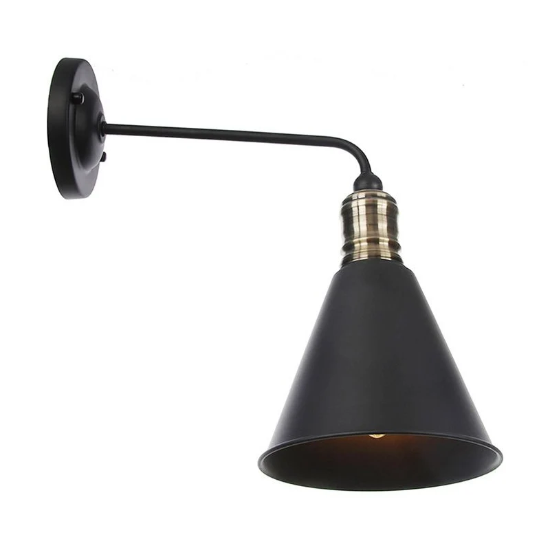 Rustic Bell/Sphere Cage/Flared Wall Light 1-Light Ijzer Wall Lamp Fixture Black Dinging Room Black