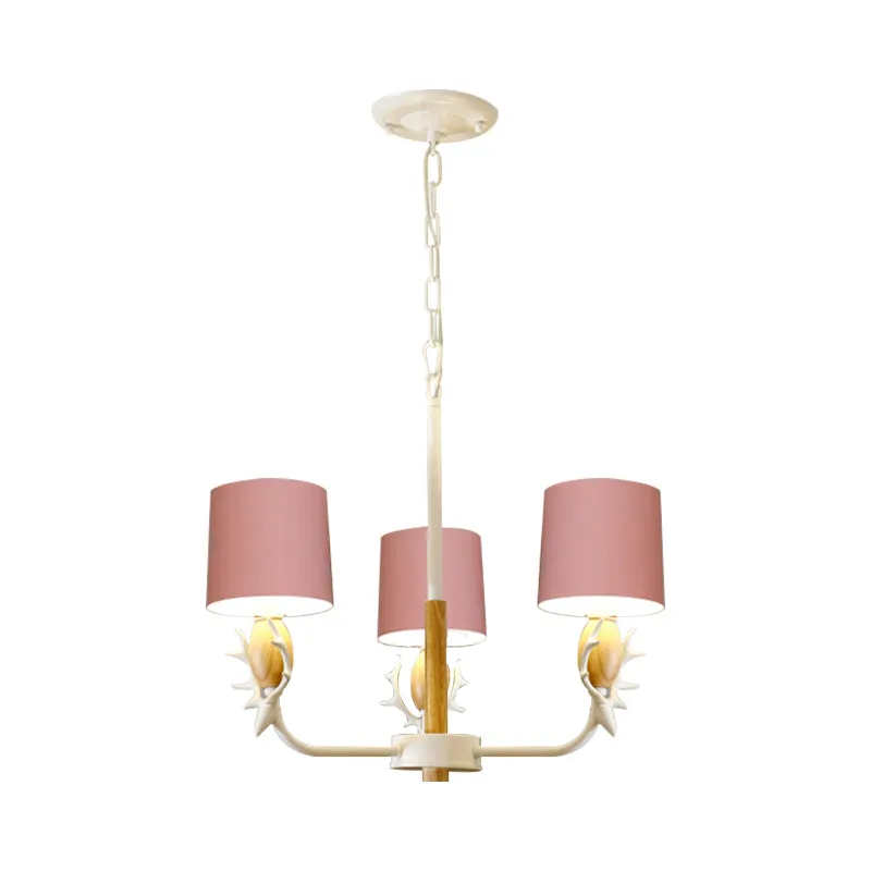 Scandinavian Deer Horn Hanging Lights Metalen Wood Chandelier Light Living Room Yellow