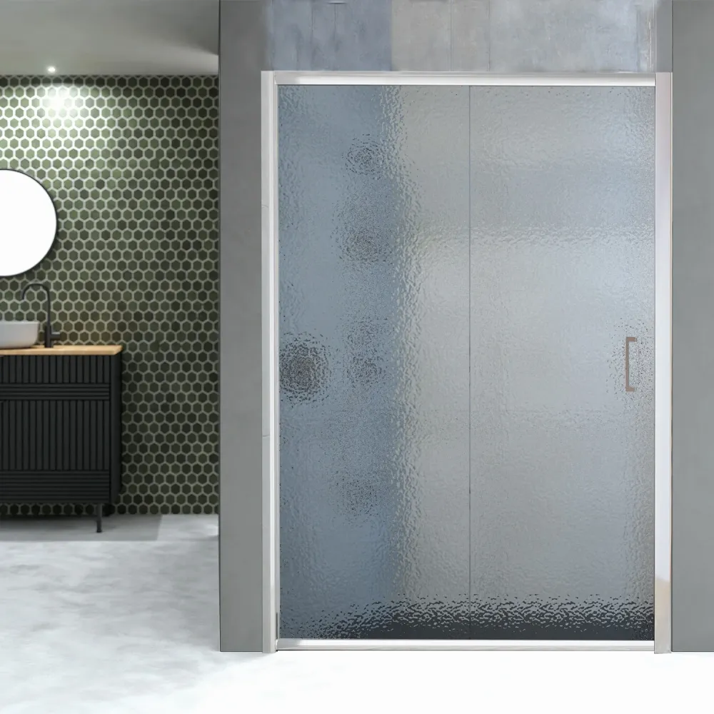 Shower enclosure 1 sliding door 130cm printed glass C melkwit profile Oceania