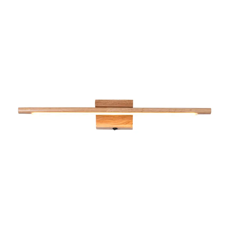 Slim Wood Vanity Sconce Lamp Modernist Led Natuurtint Wall Mounted Light Fixture White/Warm Light Wood