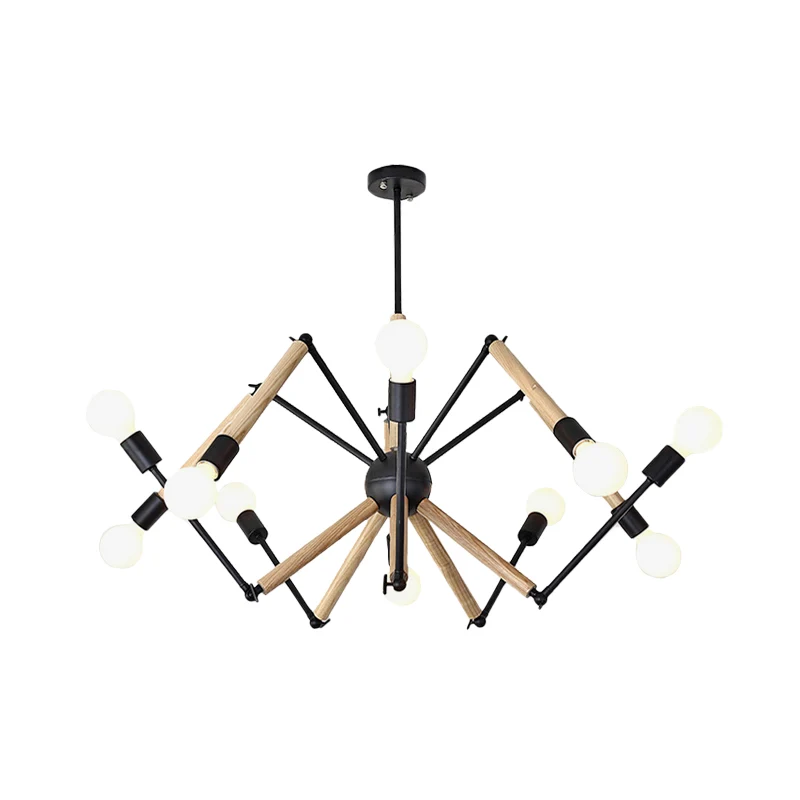 Spider Shape Suspension Light 8/10/12/16-Head Contemporary Van metaal Chandelier Black/White Living Room Black