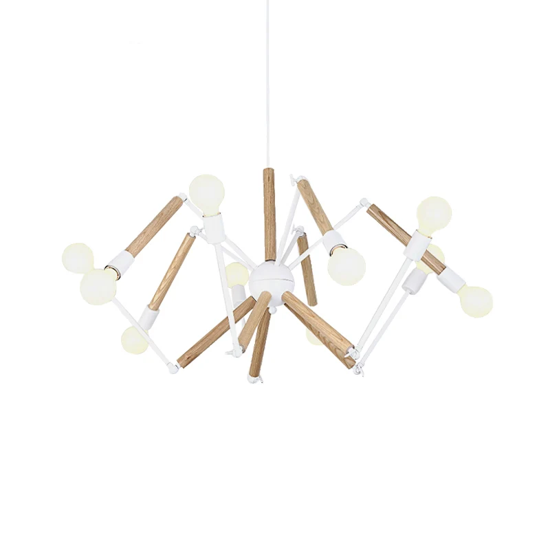 Spider Shape Suspension Light 8/10/12/16-Head Contemporary Van metaal Chandelier Black/White Living Room Black