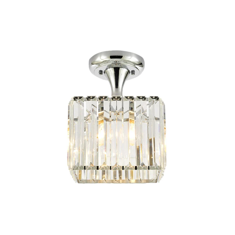 Spiral/Cone/Cylinder Kitchen Flush Light Eenvoudig Crystal 1 Light Chrome Ceiling Lighting Chrome