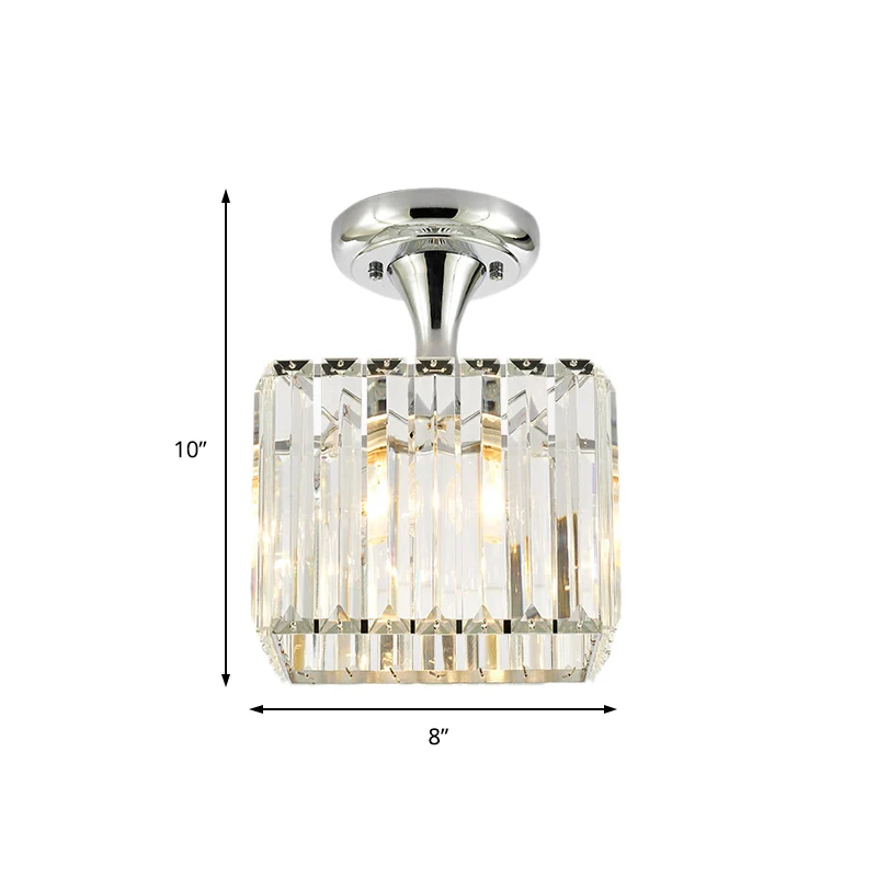 Spiral/Cone/Cylinder Kitchen Flush Light Eenvoudig Crystal 1 Light Chrome Ceiling Lighting Chrome