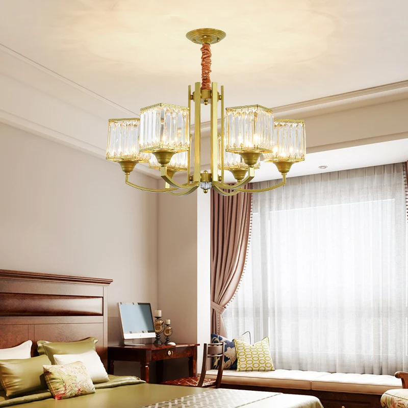 Sputnik Chandelier Pendant Light Strak Crystal 3/6/8 Lights Gold Hanging Ceiling Light Living Room Gold