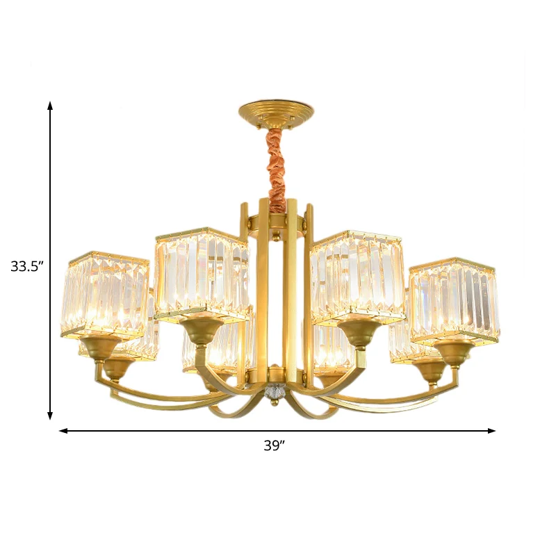 Sputnik Chandelier Pendant Light Strak Crystal 3/6/8 Lights Gold Hanging Ceiling Light Living Room Gold