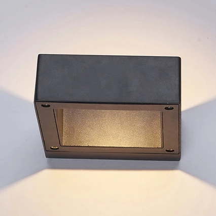 Square Shade Sconce Light Fixture Modern Stylish Lichtmetaal Warm/White Light LED Black Finish Wall Lighting Porch Black