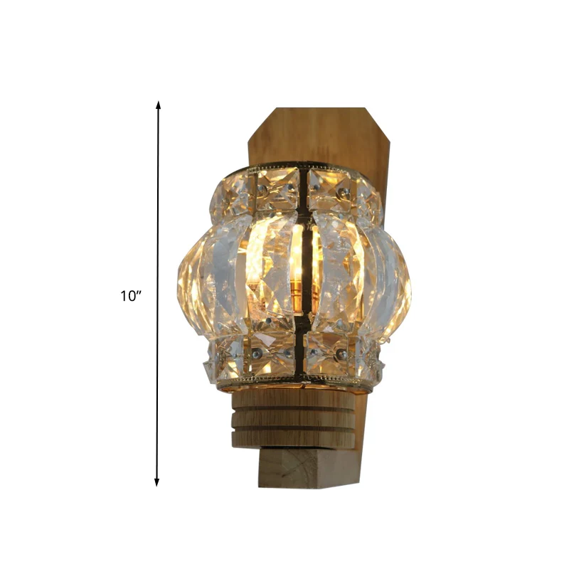 Square/Globe Clear Crystal Sconce Light Eenvoudig 1 Head Living Room Wall Lighting Fixture Clear