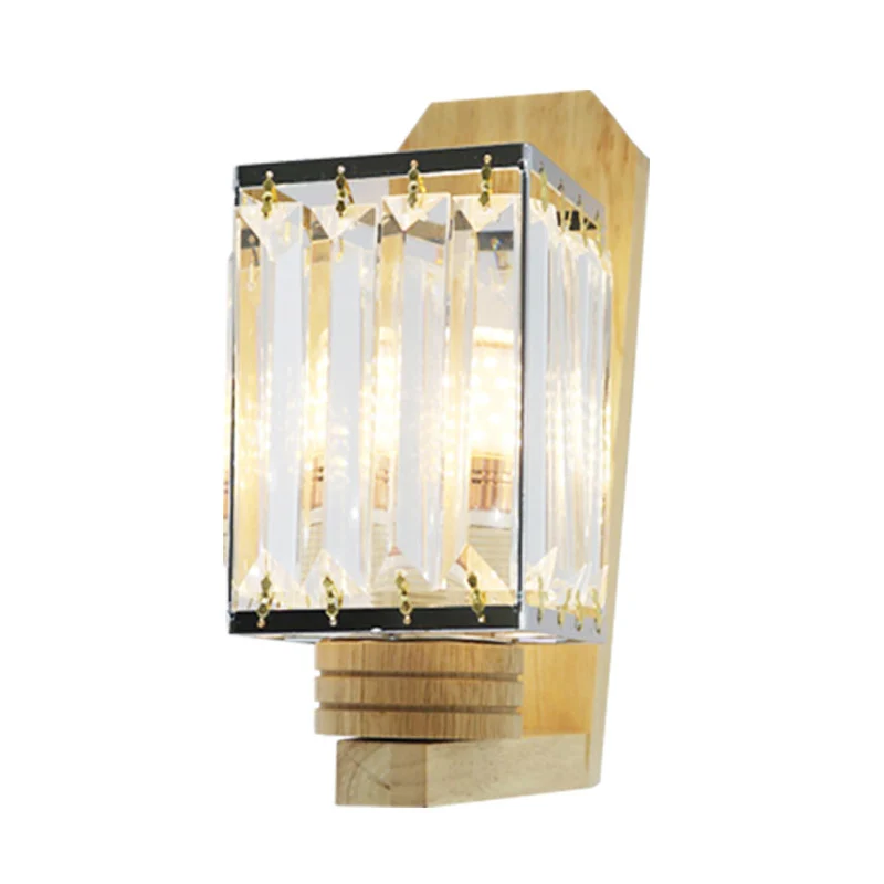 Square/Globe Clear Crystal Sconce Light Eenvoudig 1 Head Living Room Wall Lighting Fixture Clear